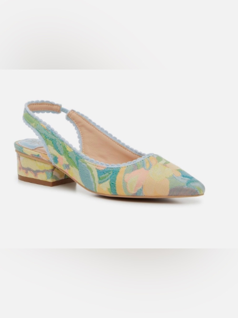 Chinese Laundry Floral Slingback Pumps - Light Blue & Multicolor